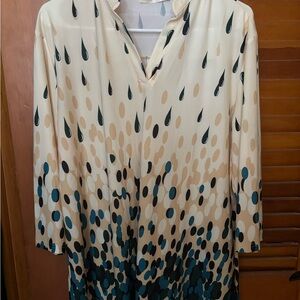 NWOT Women’s Quarter Sleeve Tunic Blouse. Size XL - 14/16 - Abstract Teardrop